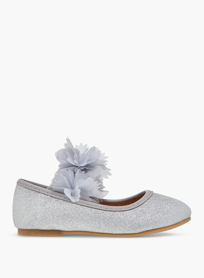 Flora Bella By Shoexpress Girls Embellished Ballerina Shoes With Elasticated Strap - Image 2