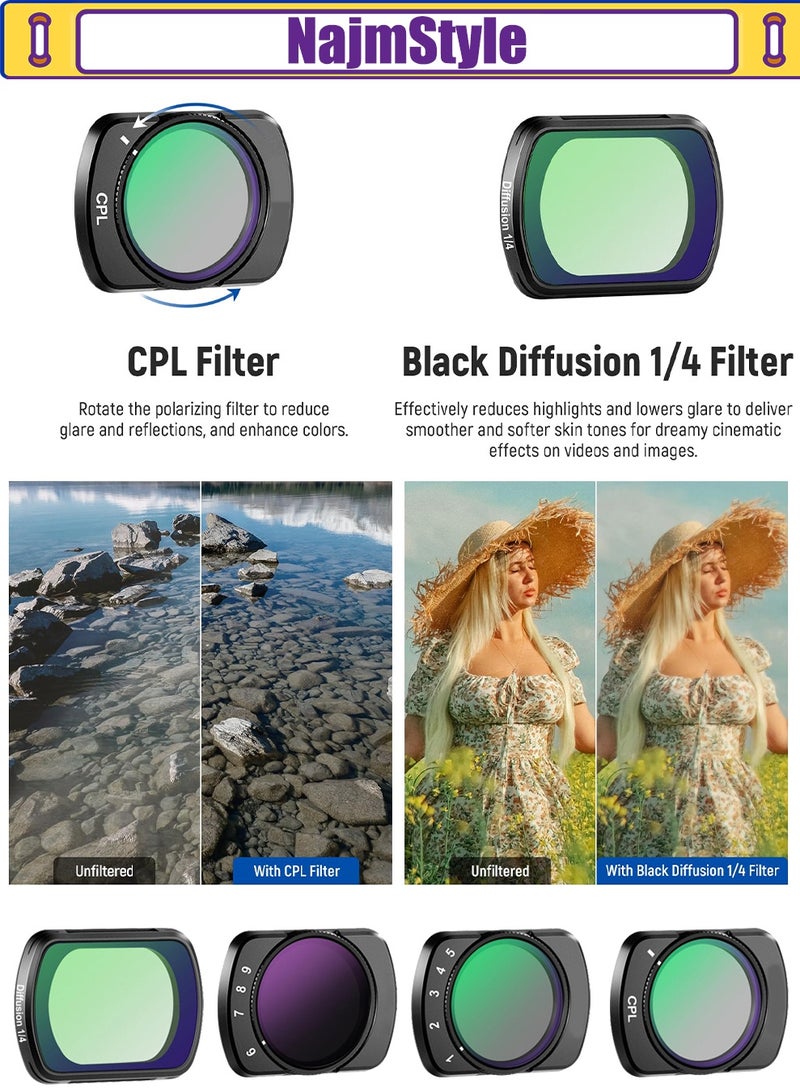 نجم ستايل مجموعة مرشحات ND مغناطيسية متوافقة مع ملحقات DJI Osmo Pocket 3 Creator Combo - Image 4
