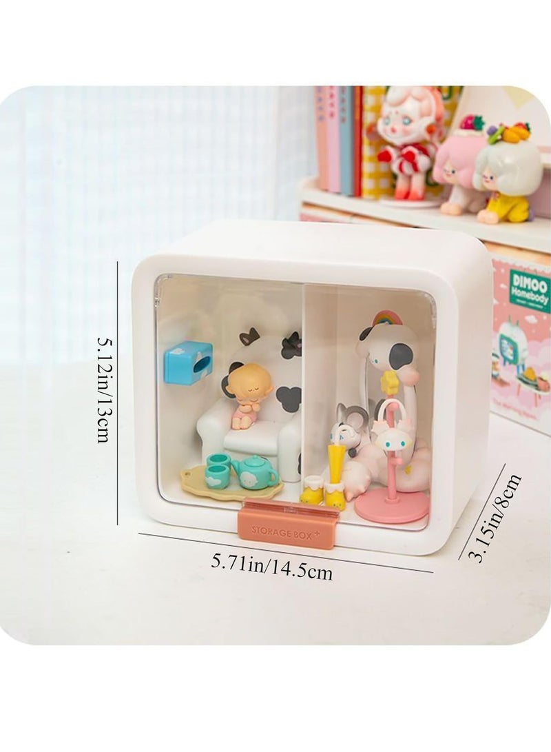 KASTWAVE Clear Display Case for Figures, Minifigure Display Case for Action Figures Blocks, for Figures Stackable Doll Storage Box with Door Dust and Moisture Proof for Action Figures Collectibles Pop Mart - Image 5