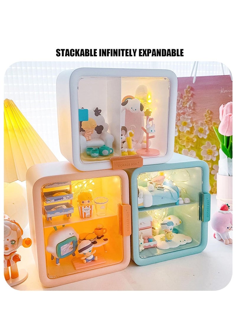 KASTWAVE Clear Display Case for Figures, Minifigure Display Case for Action Figures Blocks, for Figures Stackable Doll Storage Box with Door Dust and Moisture Proof for Action Figures Collectibles Pop Mart - Image 4