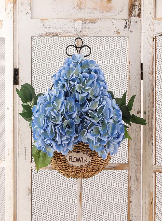 Kisflower 6PCS 22 inch Hydrangea Artificial Flowers Real Touch Blue Faux Hydrangea Flowers with Home Office Decor or Wedding Arrange Holiday and Birthday Party Decorations(Blue) - Image 5
