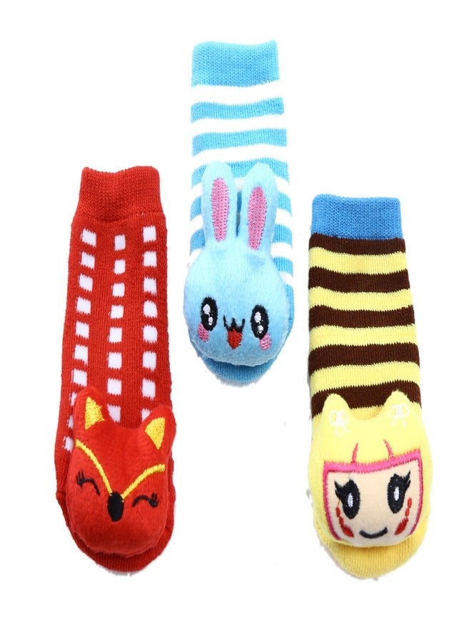 CAMEY Cute Cartoon Faced 3 Pair Soft Cotton Baby Socks 0-12 Months (6500-2)