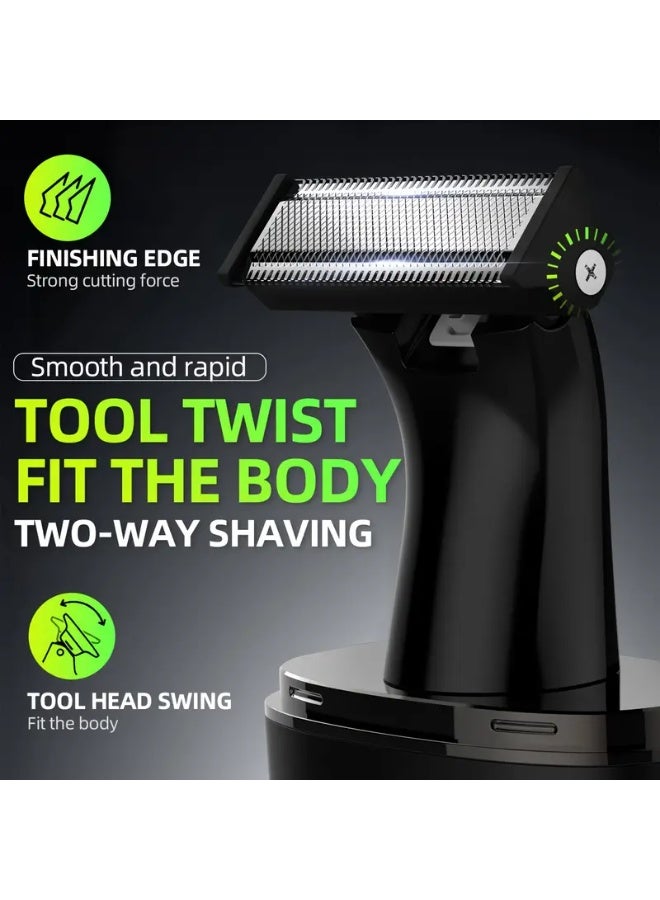 KIKIDO 6800 RPM Electric Razor for Men - 3-in-1 Trimmer with USB-C Charging, LCD Display & 3 Combs (2/4/6mm) for Face, Body & Travel Grooming - Image 4