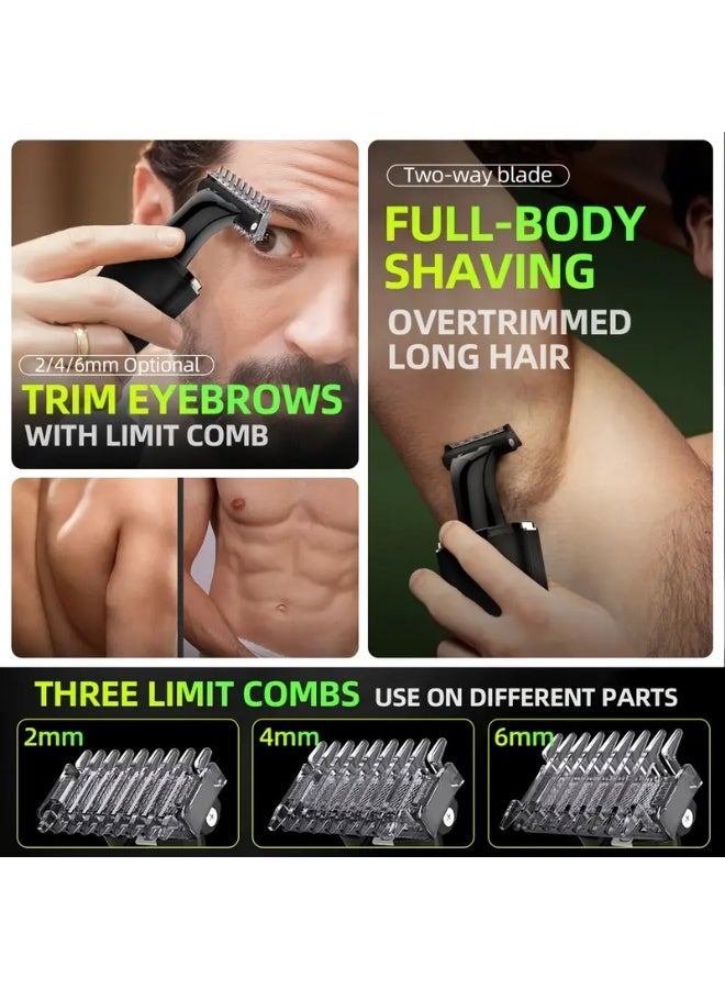 KIKIDO 6800 RPM Electric Razor for Men - 3-in-1 Trimmer with USB-C Charging, LCD Display & 3 Combs (2/4/6mm) for Face, Body & Travel Grooming - Image 5