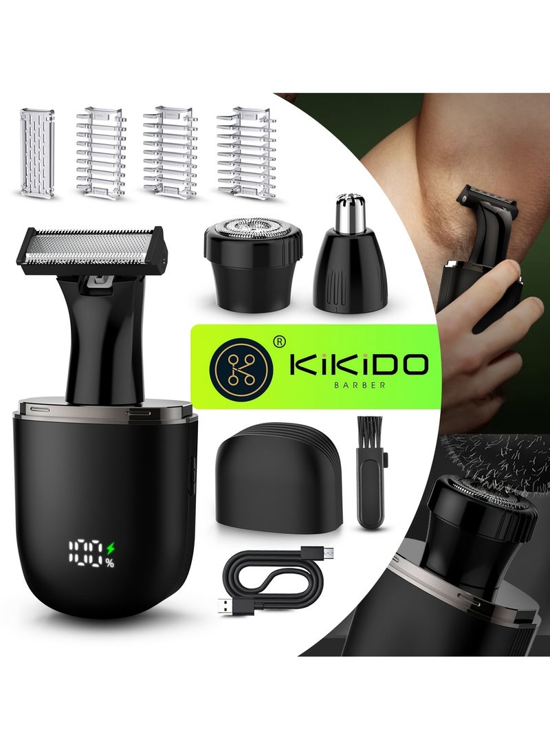 KIKIDO 6800 RPM Electric Razor for Men - 3-in-1 Trimmer with USB-C Charging, LCD Display & 3 Combs (2/4/6mm) for Face, Body & Travel Grooming - Image 1