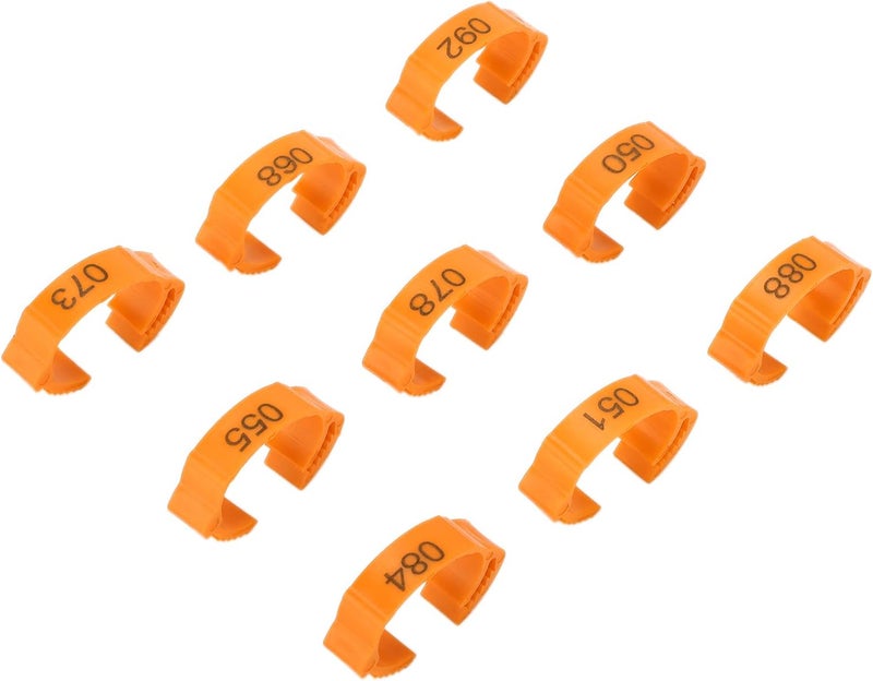 100Pcs Poultry Foot Rings, Numbered Identification Leg Buckles, Yellow - Retractable Design, Non - Plastic, Easy Size Adjustment for Chicken Duck Bird (Orange (100 per Pack)) - Image 4