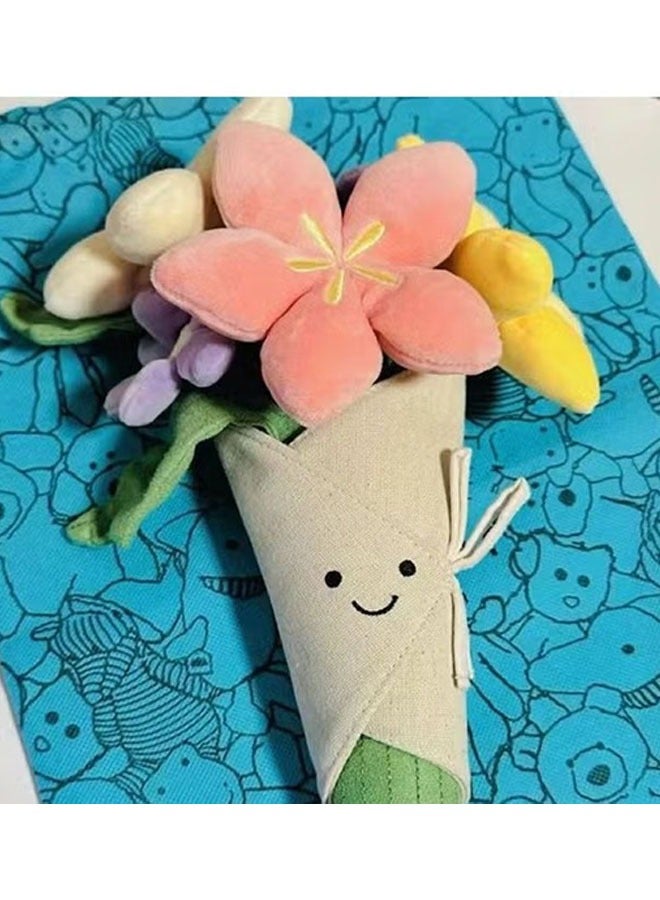 جيليكات دمية جيلي كات بوكيه المحشوة الرائعة - هدية عيد ميلاد رقيقة، خيار مثالي لعيد الحب، هدية صادقة للفتيات - Image 4