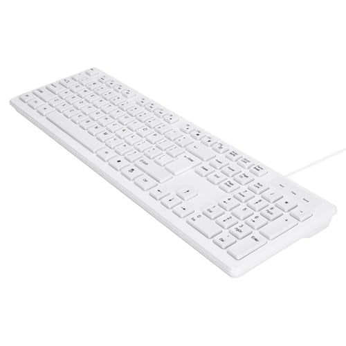 M MC Saite MCSaite Wired White USB 104 Keys Computer Keyboard with Stands,Waterproof - US Layout Compatible for Windows, PC, Laptop - Image 2