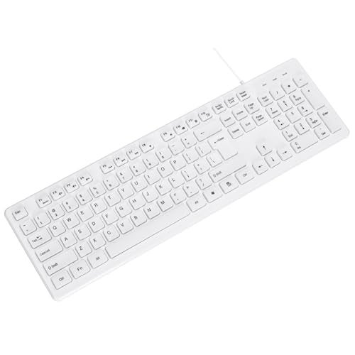 M MC Saite MCSaite Wired White USB 104 Keys Computer Keyboard with Stands,Waterproof - US Layout Compatible for Windows, PC, Laptop - Image 3
