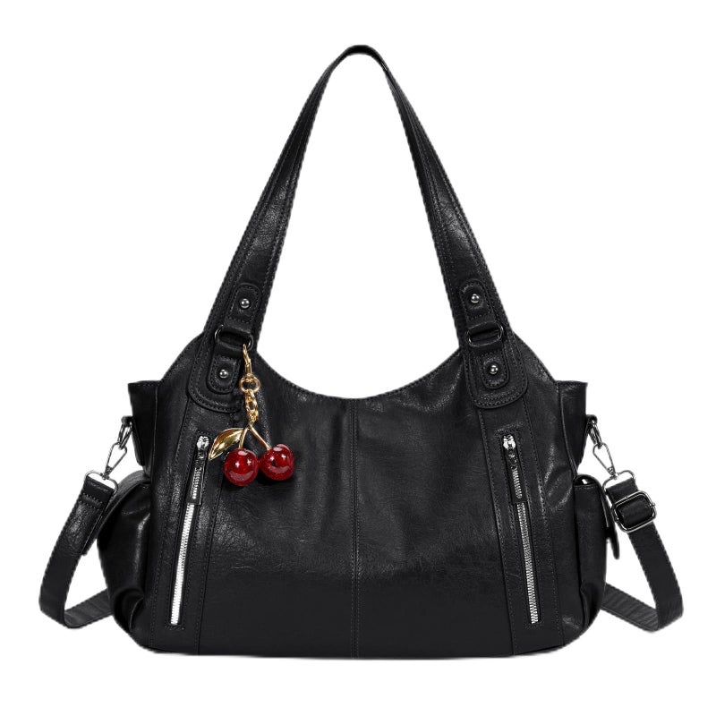 BBIQI Slouchy Hobo Shoulder Bag for Women Soft Leather Purse and Handbags Punk Style Tote Bag Crossbody Y2k Bags (Black) - Image 1