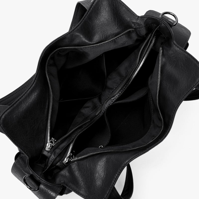 BBIQI Slouchy Hobo Shoulder Bag for Women Soft Leather Purse and Handbags Punk Style Tote Bag Crossbody Y2k Bags (Black) - Image 5