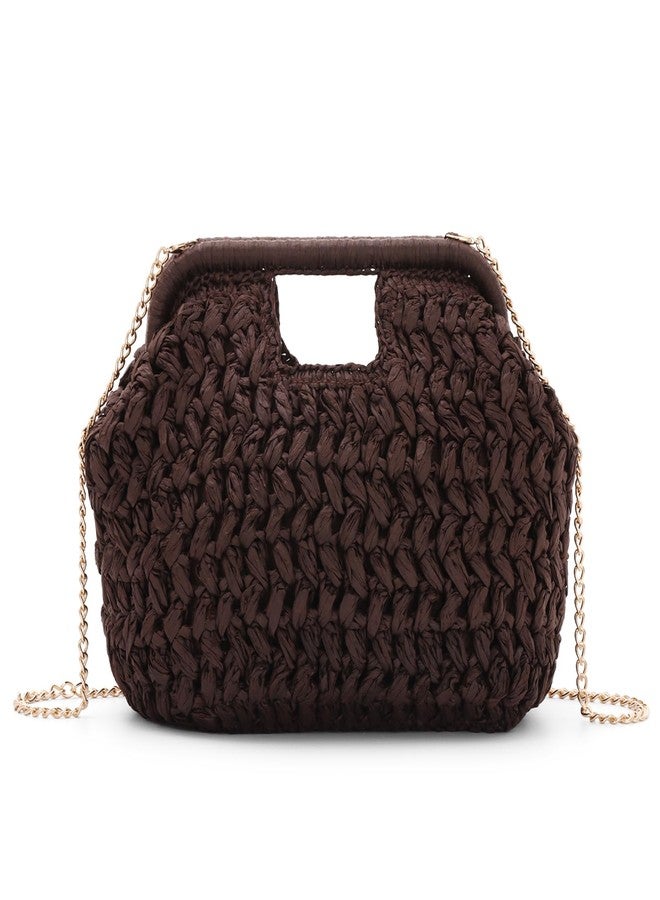 Fecialy Straw Clutch Purse for Women Summer Beach Woven Bags Straw Top Hanlde Handbags Vacation Crossbody Purses - Image 1