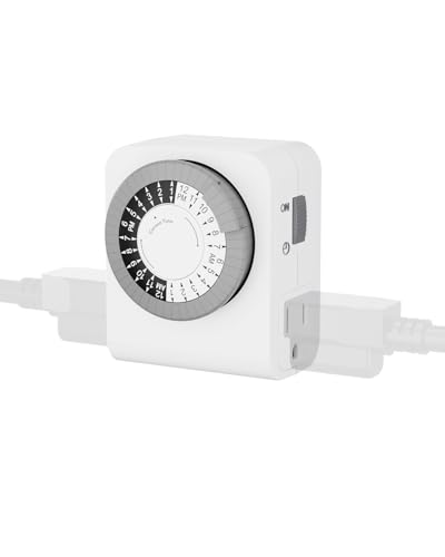 BN-LINK Outlet Timer with 2 Grounded Outlets, Mechanical Light Timer for Electrical Outlet Indoor, 24-Hour 3-Prong for Lamp,Indoor Lighting,Fan and Christmas Light (1 Pack-3Prong(Dual Outlet)) - Image 1