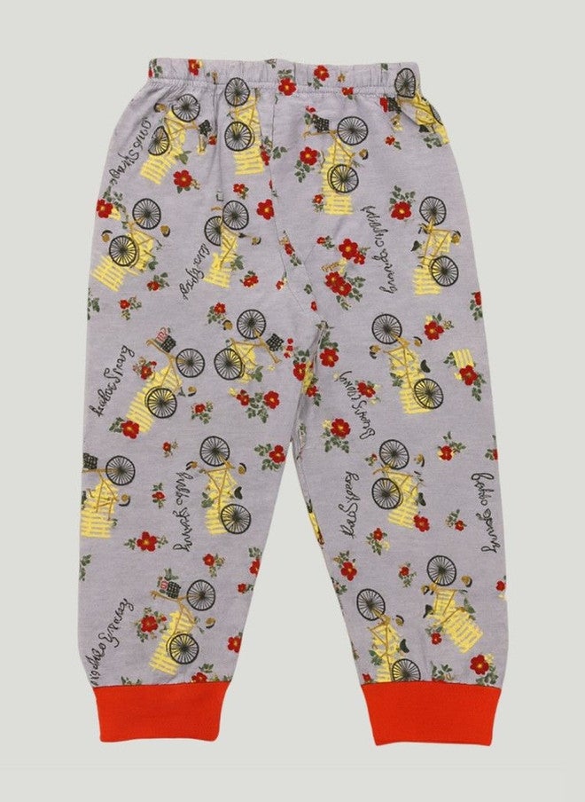 Kidbea Kids Typography Printed Cotton Night Suit Set with Full-Sleeve T-Shirt and Joggers - Image 4