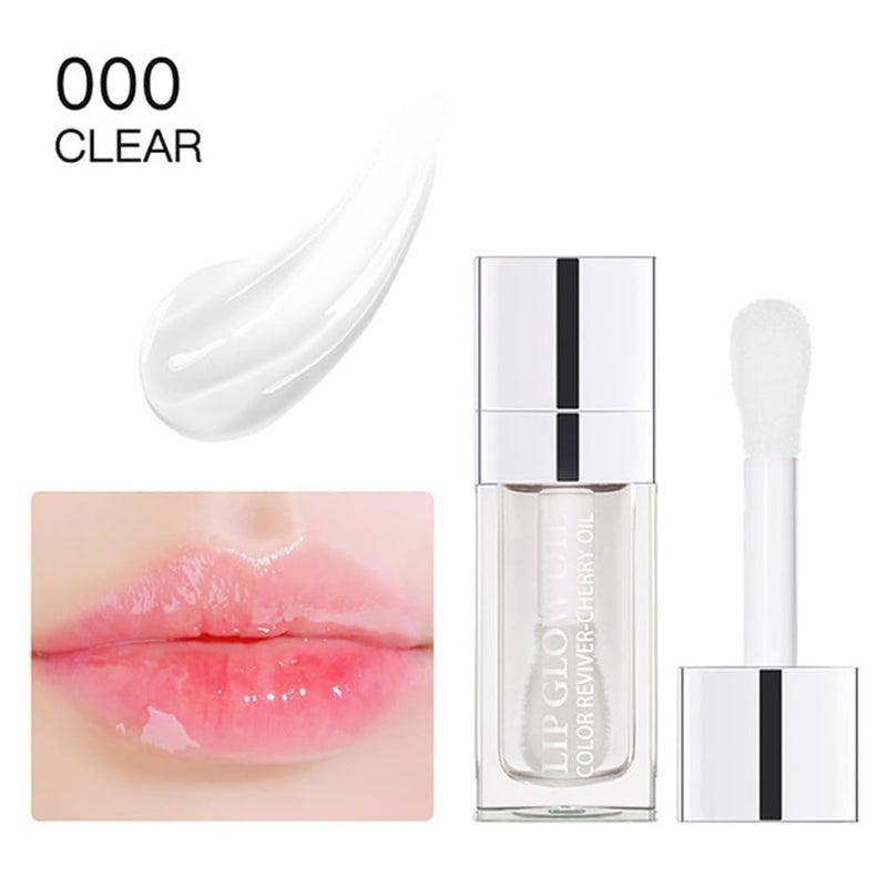 GECOMO Hydrating Lip Glow Oil, Moisturizing Lip Glow Oil, Nourishing Glossy Transparent Lip Oil, Plumping Lip Oil, Lip Balm, Non-sticky Tinted Toot Lip Balm for Lip Care (CLEAR) 0.2 OZ - Image 2