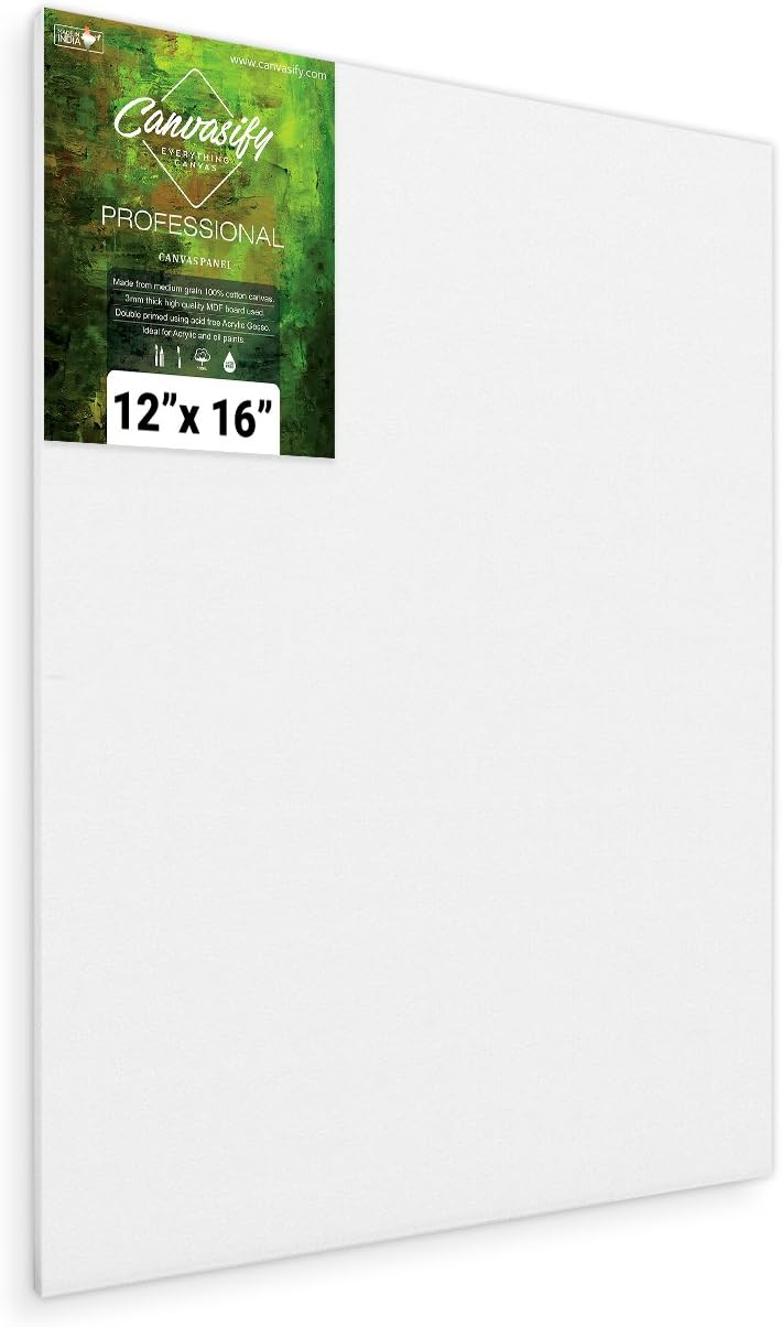 Canvasify Medium Grain Canvas Board for Painting- 12" X 16" (Pack of 4) Primed Cotton Canvas Boards for Oil & Acrylic Paint, Collages, Artists, Advertising Poster & Decorating Projects - Image 5