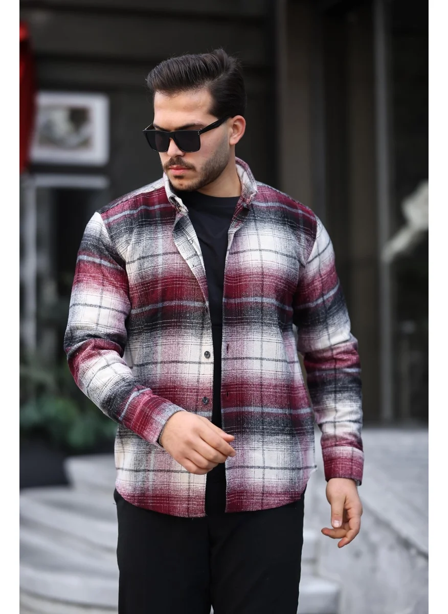 Miron Burgundy Plaid Regular Fit Lumberjack Shirt - 2450