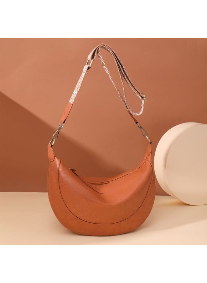 Stylish and Functional Leather Shoulder Bag For Women, Brown - Image 2