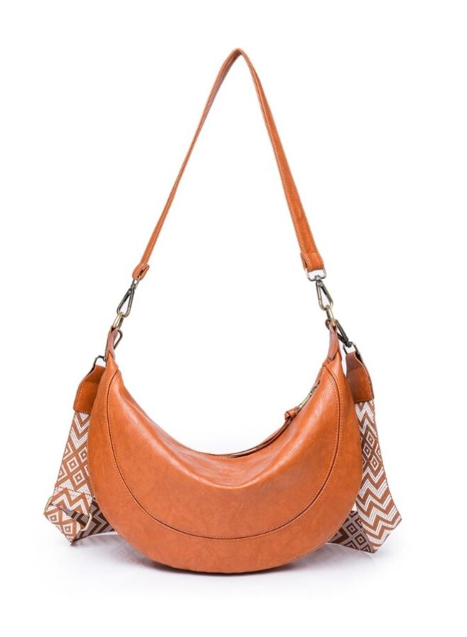 Stylish and Functional Leather Shoulder Bag For Women, Brown - Image 1