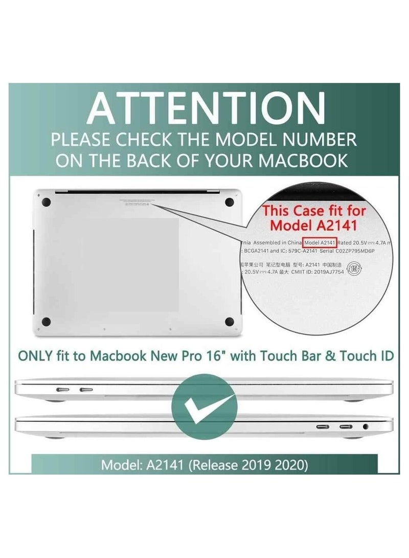 AMM Hard Shell Case with UK Layout Clear Skin Keypad and Screen Protector Compatible for Apple MacBook New Pro 16" Model: A2141 Release 2019 Pink - Image 2