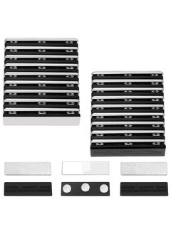 Generic 100 Packs Magnets for Name Badge Name Tags with Clips Name Tag Magnets with 3 Neodymium Magnets Adhesive Backing Magnet ID Badge for Uniform Jackets (Black)  - Image 1