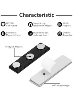 Generic 100 Packs Magnets for Name Badge Name Tags with Clips Name Tag Magnets with 3 Neodymium Magnets Adhesive Backing Magnet ID Badge for Uniform Jackets (Black)  - Image 3