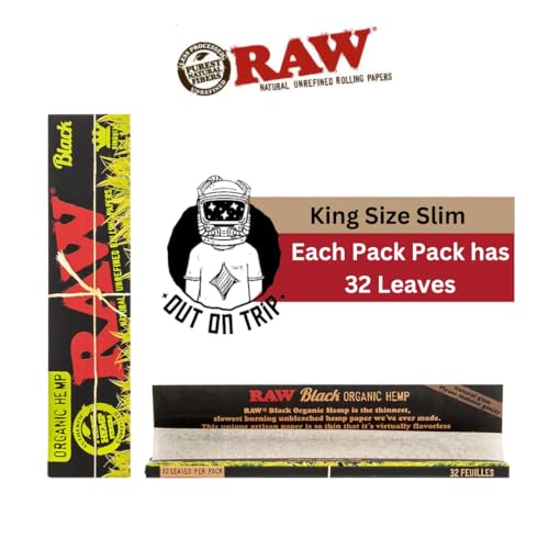 OutonTrip RAW BLACK ORGANIC Rolling Paper King Size Slim - Pack of 3 - Image 4