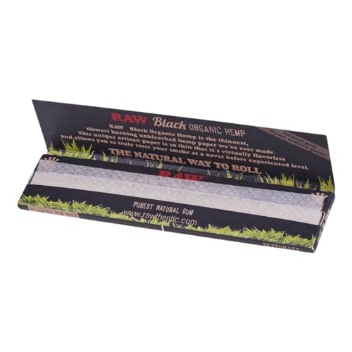 OutonTrip RAW BLACK ORGANIC Rolling Paper King Size Slim - Pack of 3 - Image 3