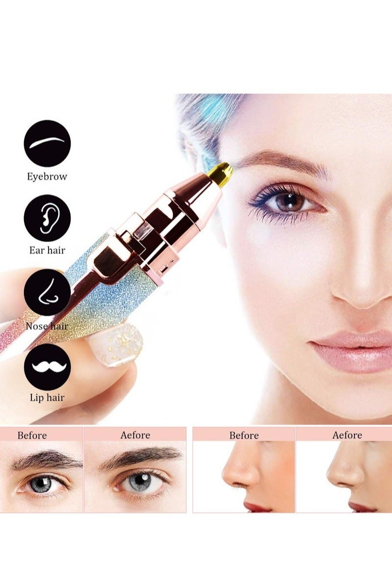 كيوومي ماكينة تشذيب الحواجب الكهربائية 2 في 1 USB ， مزيل شعر الوجه للنساء، ماكينة حلاقة الحواجب وإزالة الشعر بدون ألم - Image 2