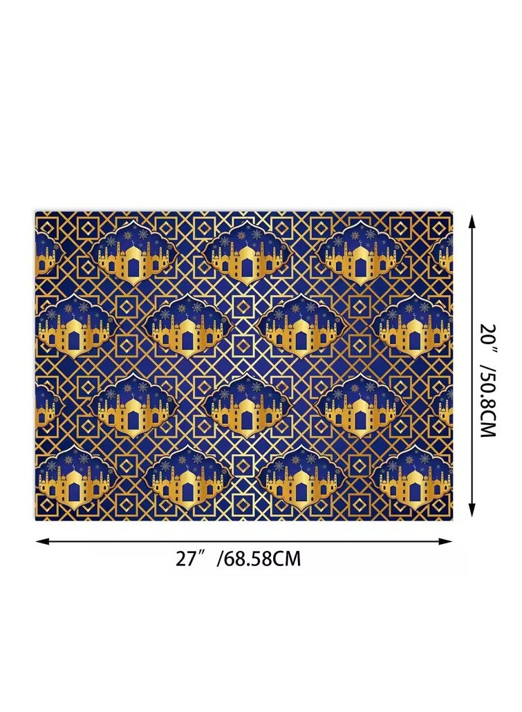 10 Sheets Eid Mubarak Ramadan Kareem Wrapping Paper Moon Star Lantern Patterns Gift Wrap Paper 68.5×50.8cm