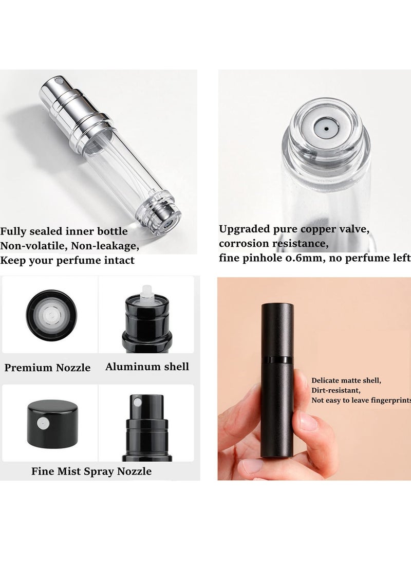 Chabeia Spray Bottle Travel Perfume Atomiser Refillable,Underfill Perfume Atomizer Mini Empty Spray Bottle Pods Travel Perfume Holder Pocket Travel Toiletries Holiday Travel Essentials For Handbag Traveling (Black) - Image 4