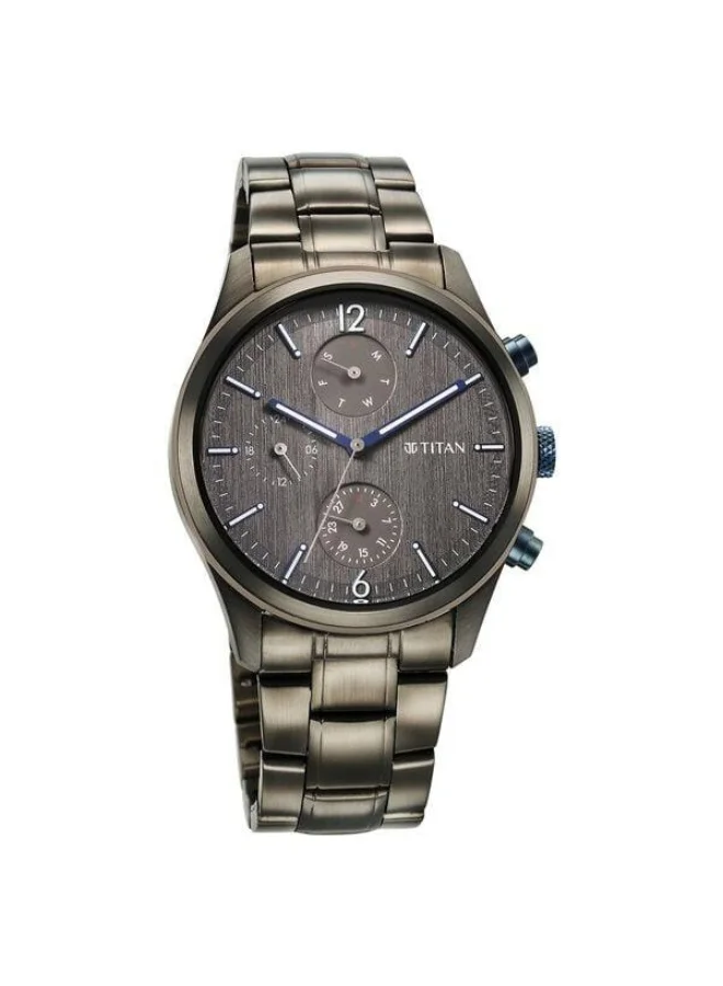 تيتان Neo Splash Quartz Multifunction Anthracite Dial Grey Stainless Steel Strap Watch for Men - 1805KM07