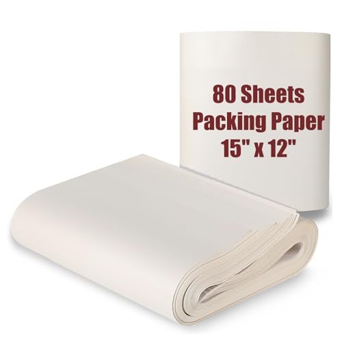 Donyang 15" x 12" Packing Paper Sheets for Moving Supplies, Newsprint Paper for Moving Boxes, Wrapping Paper for Moving, Shipping, Packaging, Small Packing Box, Dishes Glasses Box Filler Materials 80 Sheets - Image 1