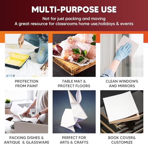 Donyang 15" x 12" Packing Paper Sheets for Moving Supplies, Newsprint Paper for Moving Boxes, Wrapping Paper for Moving, Shipping, Packaging, Small Packing Box, Dishes Glasses Box Filler Materials 80 Sheets - Image 3