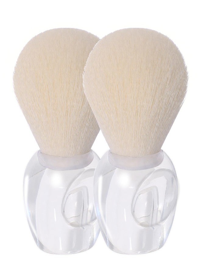 Lumcrissy 2Pcs Nail Dust Brush Set, Transparent Base with Hollow Cavity Design (Better Grip) - Soft Kabuki Cleaner Brush for Acrylic Nails, Manicure Dust Removal & Makeup - Image 1