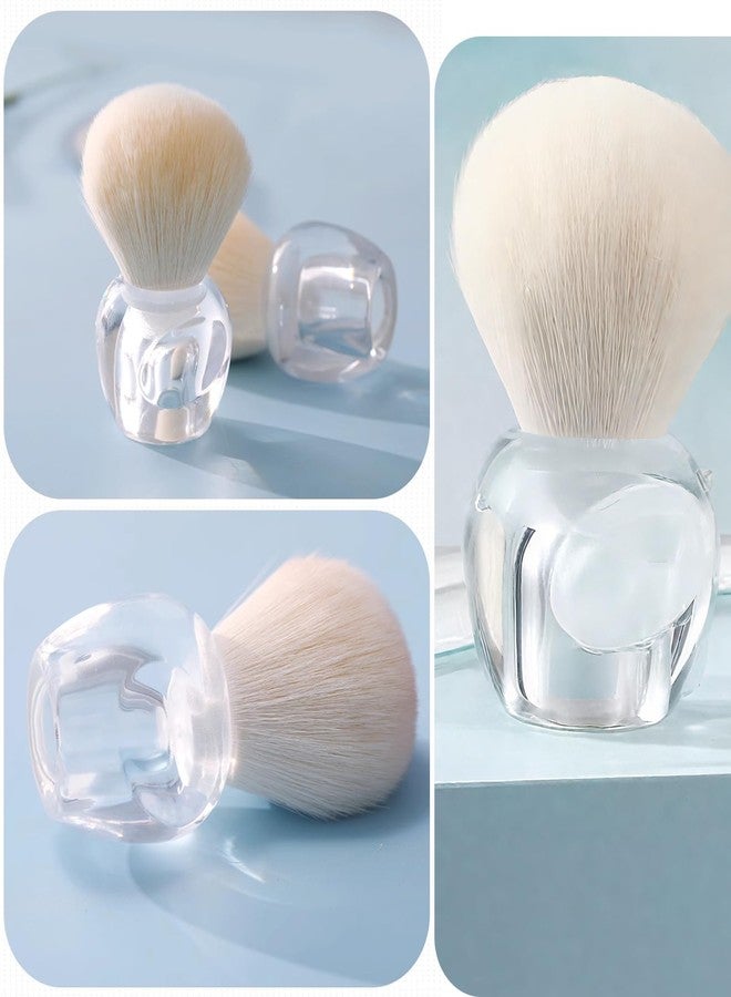 Lumcrissy 2Pcs Nail Dust Brush Set, Transparent Base with Hollow Cavity Design (Better Grip) - Soft Kabuki Cleaner Brush for Acrylic Nails, Manicure Dust Removal & Makeup - Image 5
