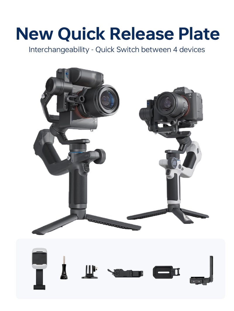FeiyuTech SCORP Mini-2 Combo:Portable Bag+11''Carbon Fiber Pole+Fill Light,All in One 3-Axis Camera Stabilizer,Built-in AI Tracker Handheld Gimbal for Mirrorless Camera,GoPro,Smartphone (Black) - Image 5