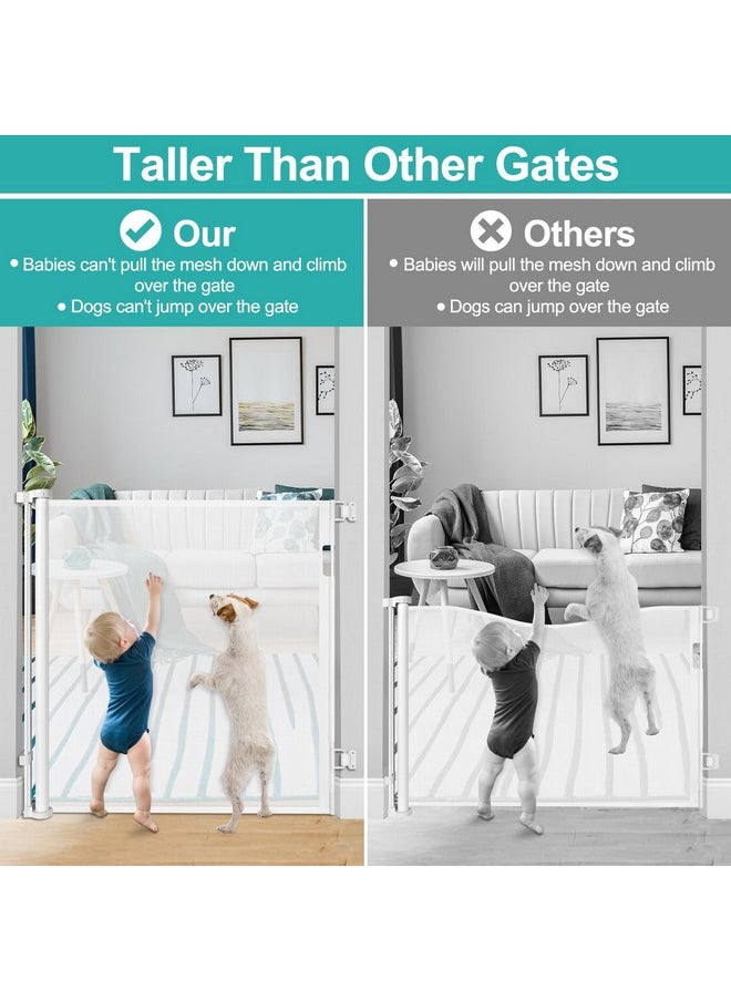 BETERTEK 42 Inch Extra Tall Retractable Baby Gate 55" Wide Retractable Dog Gate Extra Tall Baby Gate For Dogs Indoor Extra Tall Dog Gate For Doorway Extra Tall Pet Gate Dog Gates For The House Retractable Gate  - Image 3