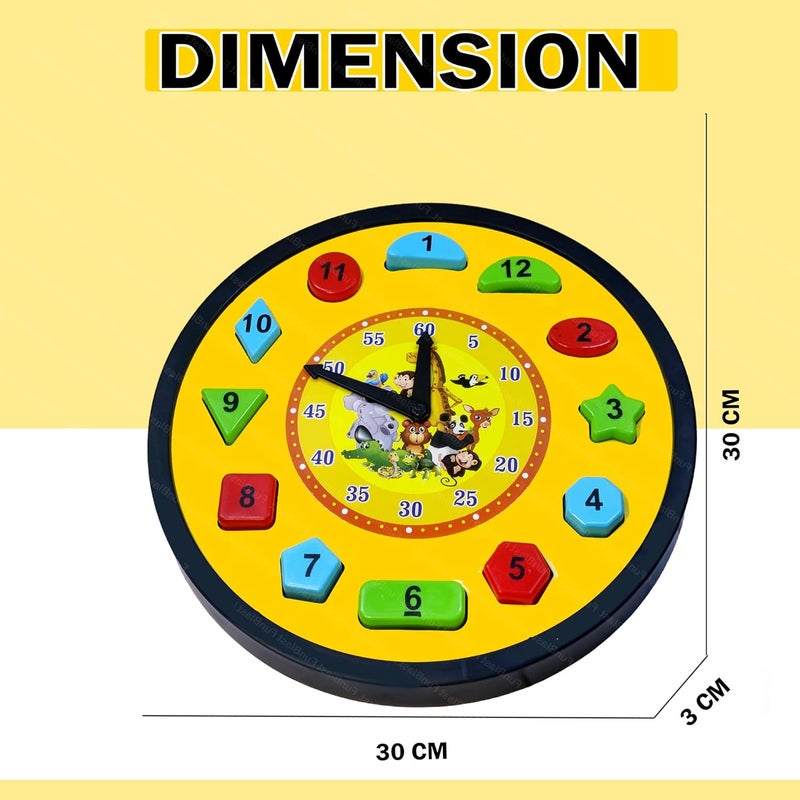 FunBlast ساعة تعليمية للأطفال، لعبة لغز الساعة، لعبة تعليم الوقت للأطفال الصغار، لعبة تعليم الأشكال والأرقام للأطفال، ألعاب ساعة تعليمية للأطفال من 2، 3، 4+ سنوات، الأولاد، البنات - متعددة الألوان - Image 2