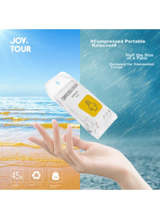 JOY TOUR Joytour Disposable Raincoat, Outdoor, For Children And Adults, Portable, Card-style, Mini, Compressed Pocket Raincoat, For Hiking And Mountaineering - Image 3