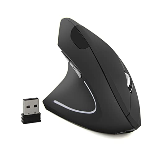 Sunffice Left-Handed Mouse, Rechargeable 2.4G Wireless Ergonomic Vertical Mice with USB Receiver, 6 Buttons Optical Vertical Cordless Mice for Laptop Computer PC Desktop Computer Notebook,for Lefty Hands - Image 1