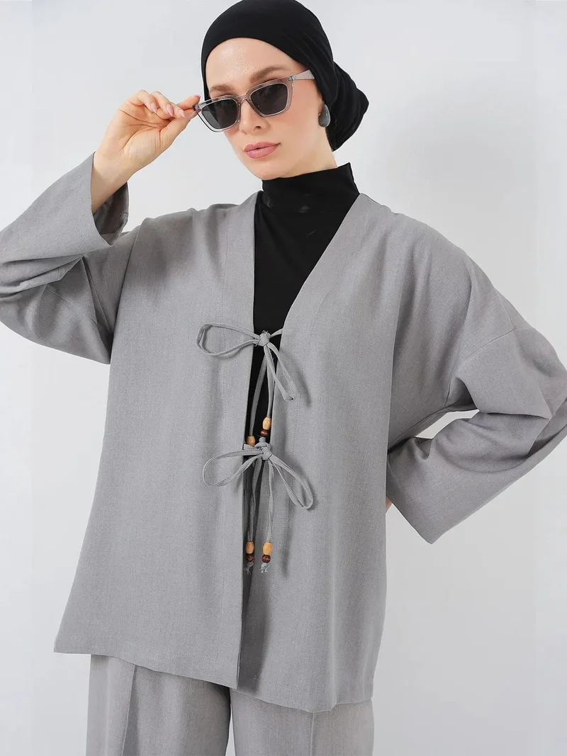 BIG DART BDART V-Neck Cardigan and Wide Leg Pants Set