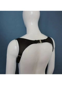 Generic 1pc Black PU Leather Suspenders, Leather Adjustable Decorative Jockstrap For Men  - Image 3