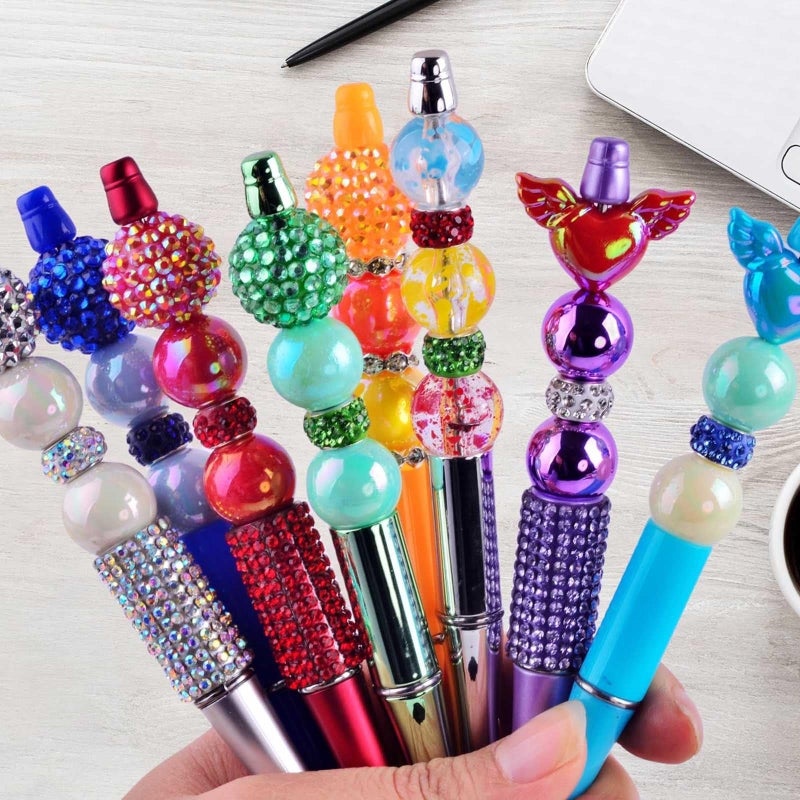 Shemboli 50 PCS Large Hole Rhinestone European Crystal Charm Spacer Rhinestone Beads for Pens Making Bulk Beadable Pens Jewelry Making Supplies DIY Crafts Bracelet(Mix,12mm) - Image 3