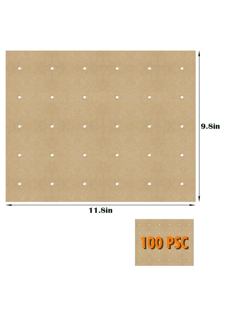 general 100 Pieces Of Disposable Double-Sided Silicone Oil Paper Parchment Paper For AirFryers 11.8x9.8 Inches