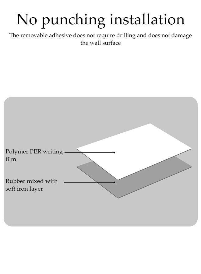 DUNISO Magnetic White Board，Portable Dry Erase Board，Self Adhesive Whiteboard，Reusable，Space saving，Easy to Clean，for Home Kitchen Office and Classroom，50*60cm - Image 5
