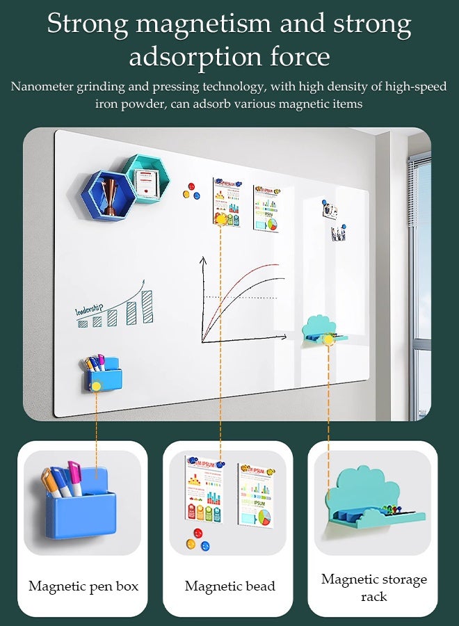 DUNISO Magnetic White Board，Portable Dry Erase Board，Self Adhesive Whiteboard，Reusable，Space saving，Easy to Clean，for Home Kitchen Office and Classroom，50*60cm - Image 4