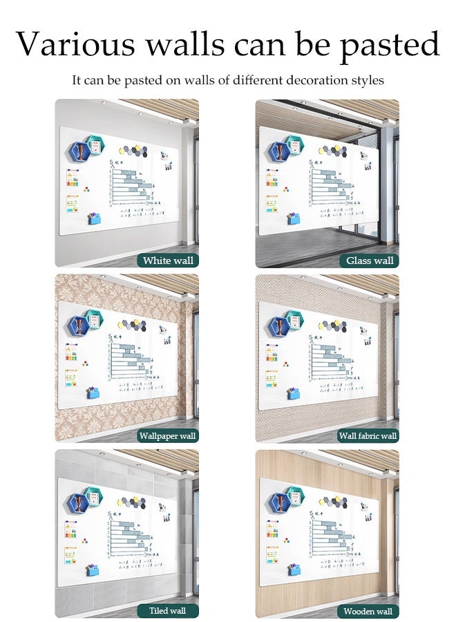 DUNISO Magnetic White Board，Portable Dry Erase Board，Self Adhesive Whiteboard，Reusable，Space saving，Easy to Clean，for Home Kitchen Office and Classroom，50*60cm - Image 2