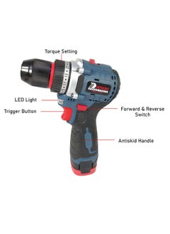 DEFAONS DEFAONS 16.8V Cordless Electric Drill Driver Kit with 2 Batteries, Variable Speed, 23+3 Torque Settings, LED Light, All-Copper Motor, Includes Drill Bits and Case GCLD01-11  - Image 3