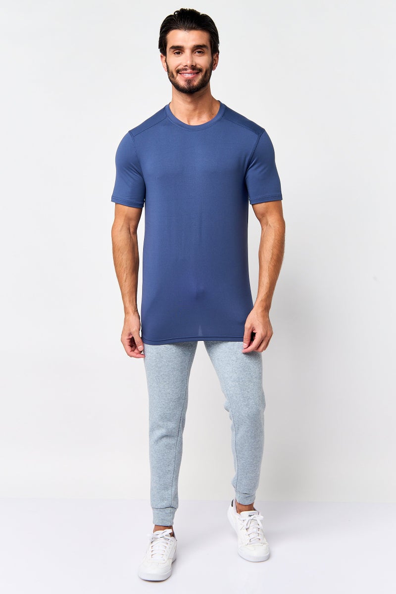 MOTION Men Sportswear Fit Short Sleeve Training T-Shirt, Slate Blue - Image 2